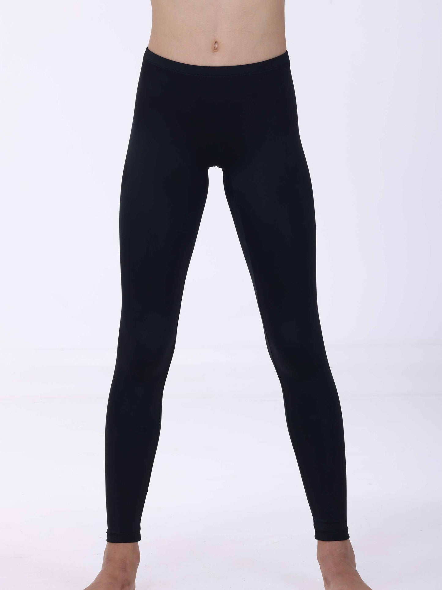 Black leggings worn by a person on a white background