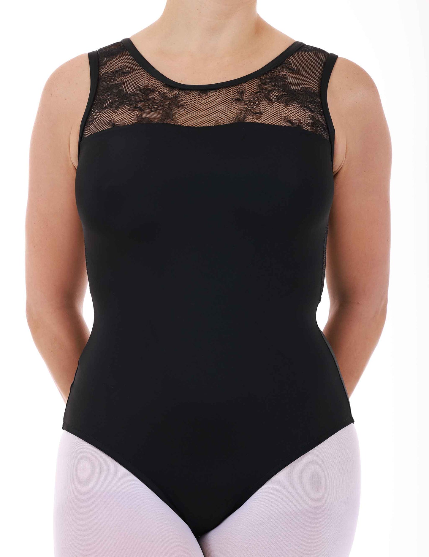 CIRCULAR BACK MESH TANK LEOTARD