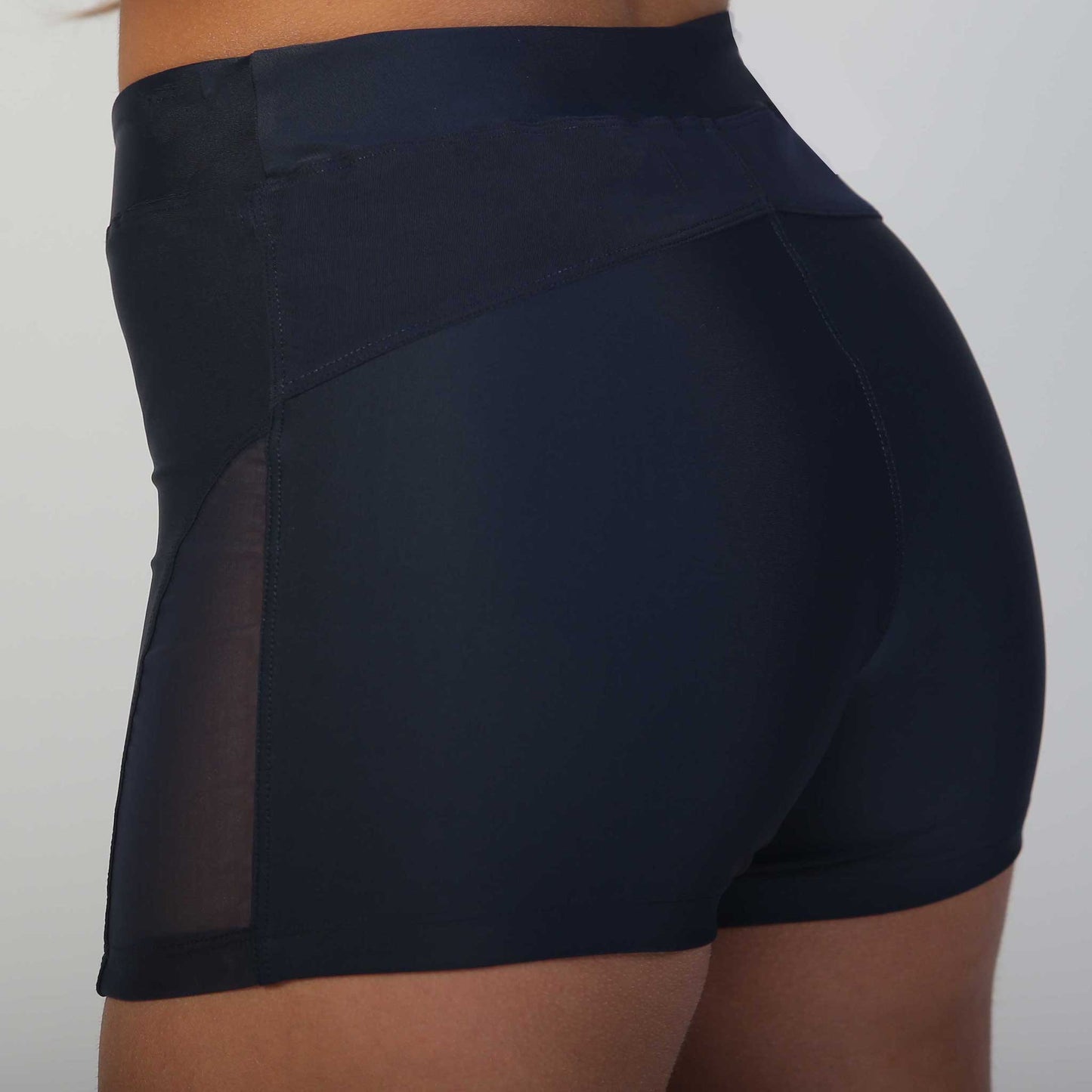 active short with side mesh navy
