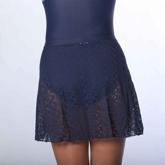 pull-on jacquard skirt blue