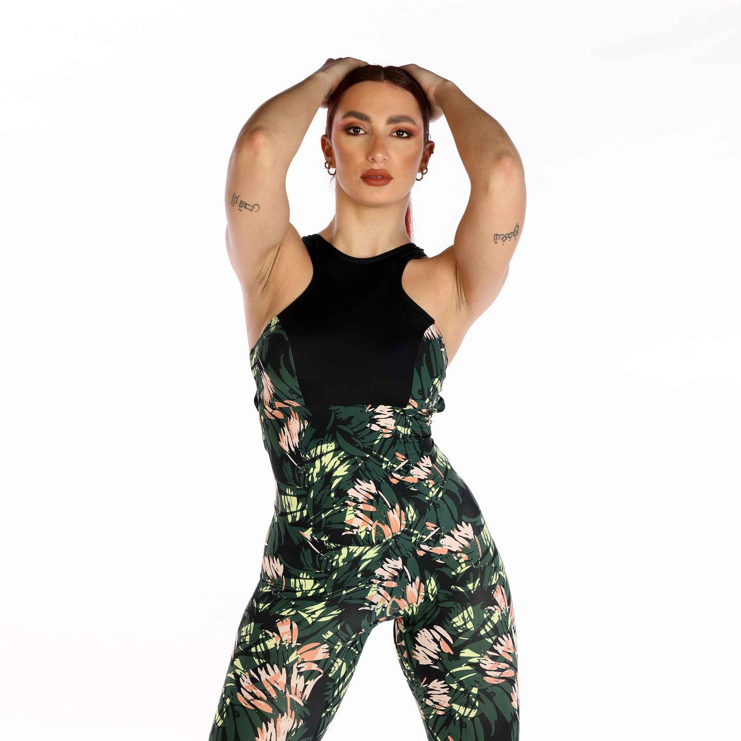 unitard bodysuit printed and black