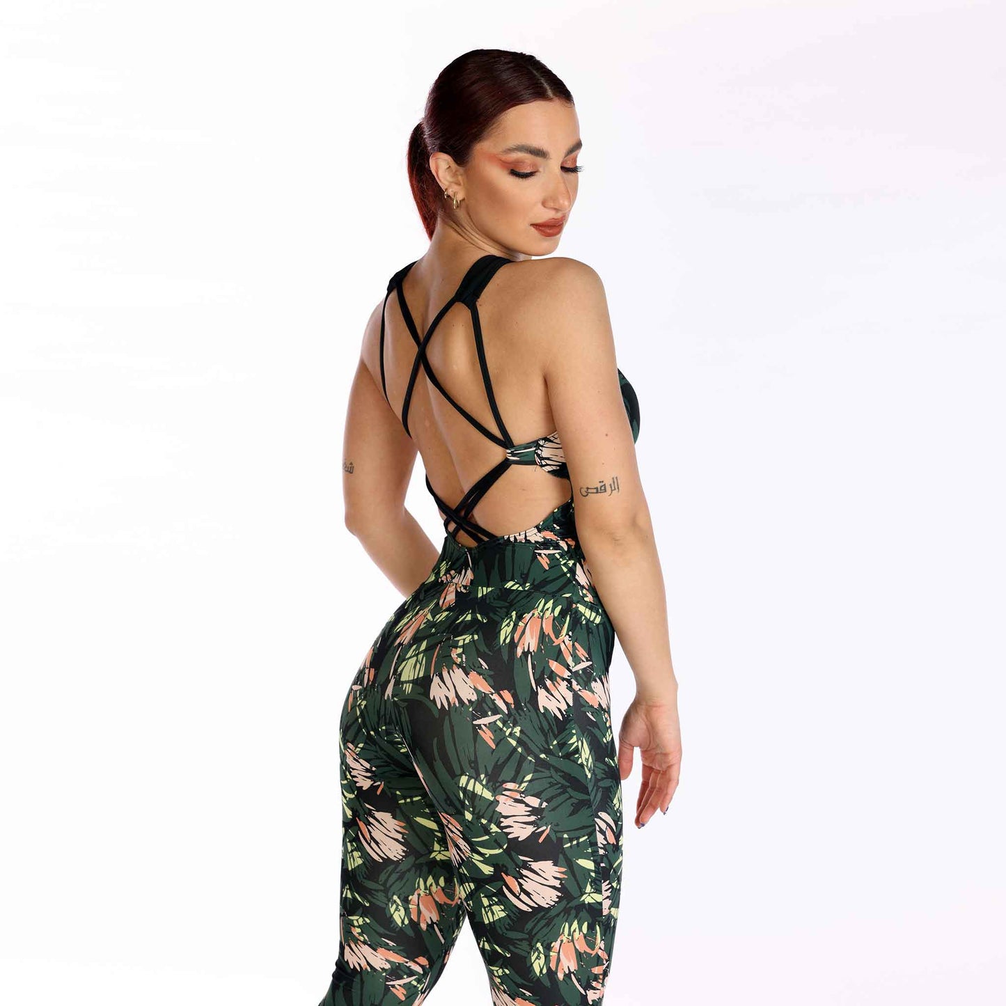 unitard bodysuit printed and black