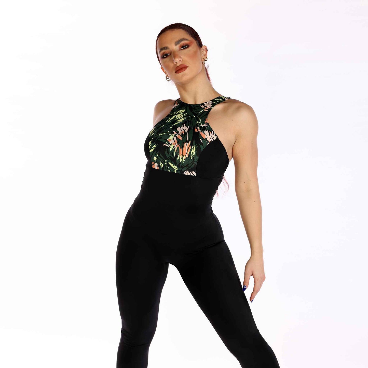 unitard bodysuit printed and black