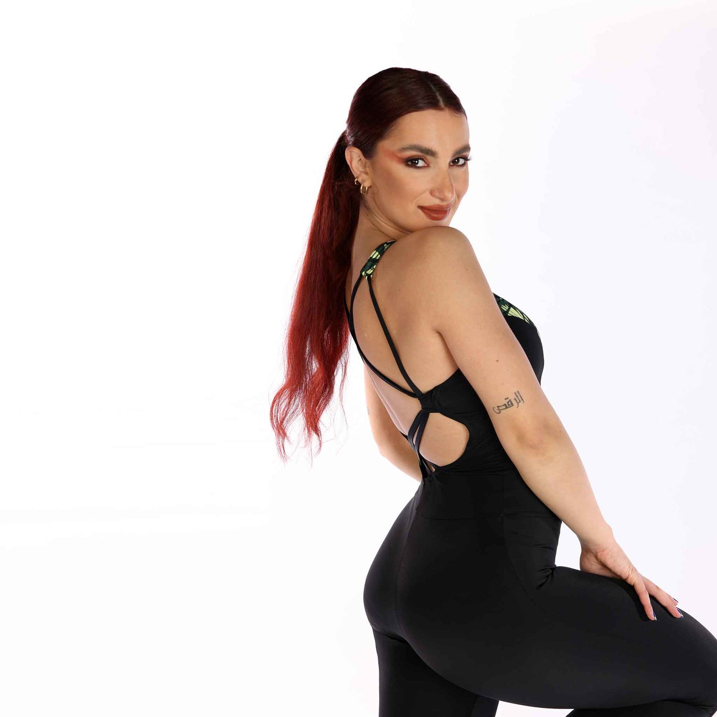 unitard bodysuit printed and black