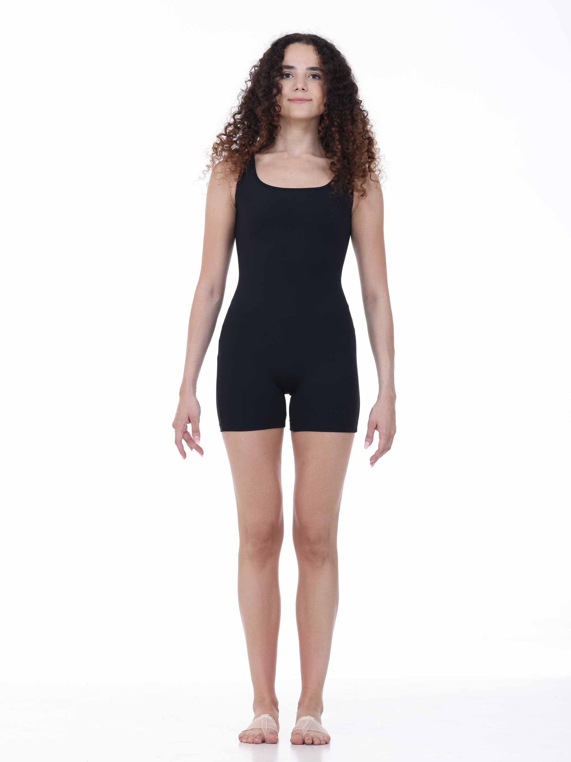 dancer wearing a black biketard