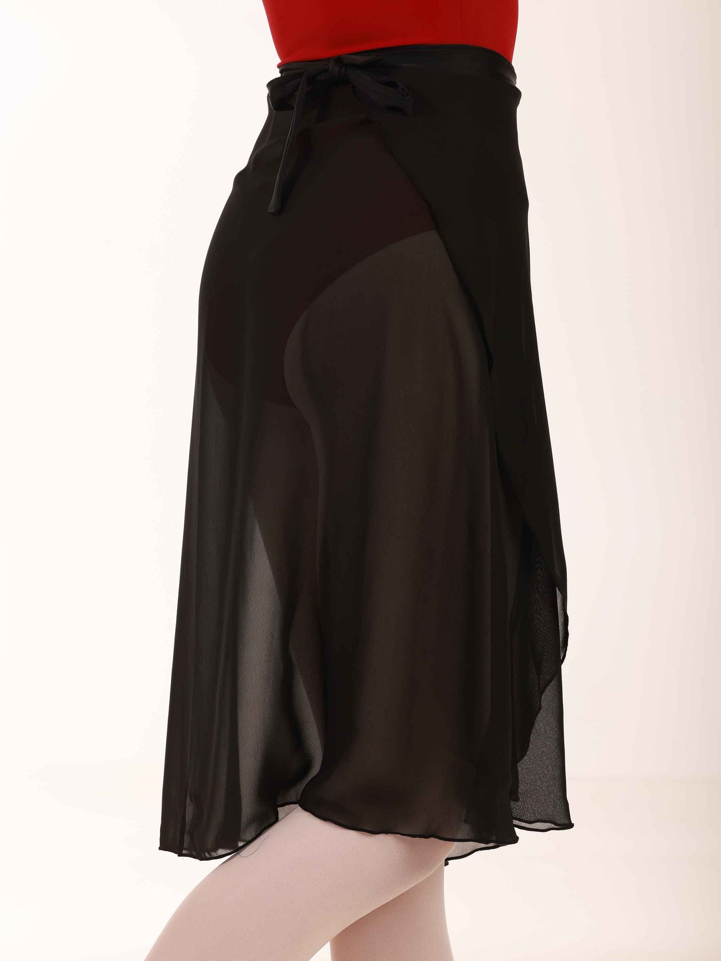 black chiffon long dance skirt