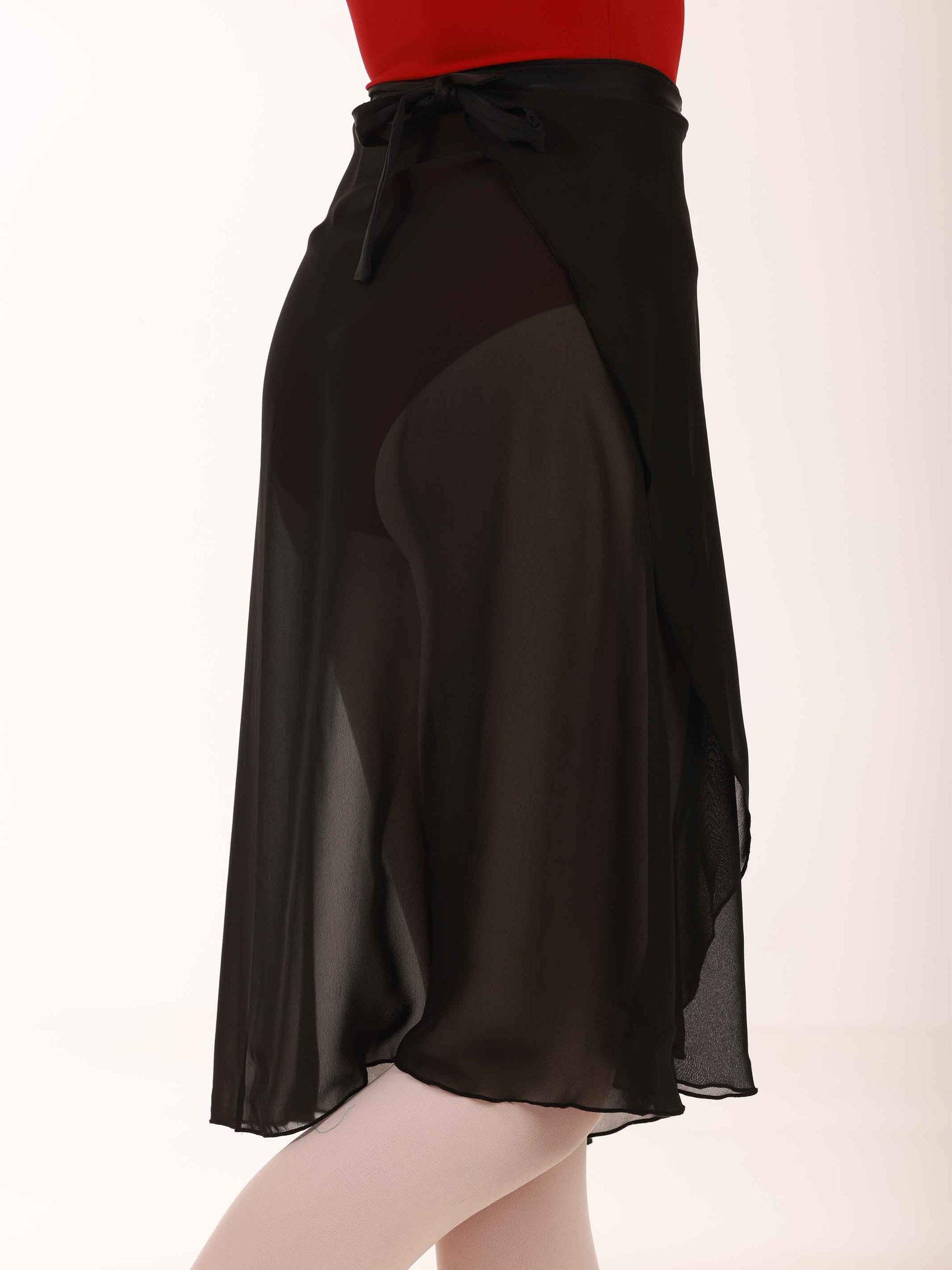 black chiffon long dance skirt
