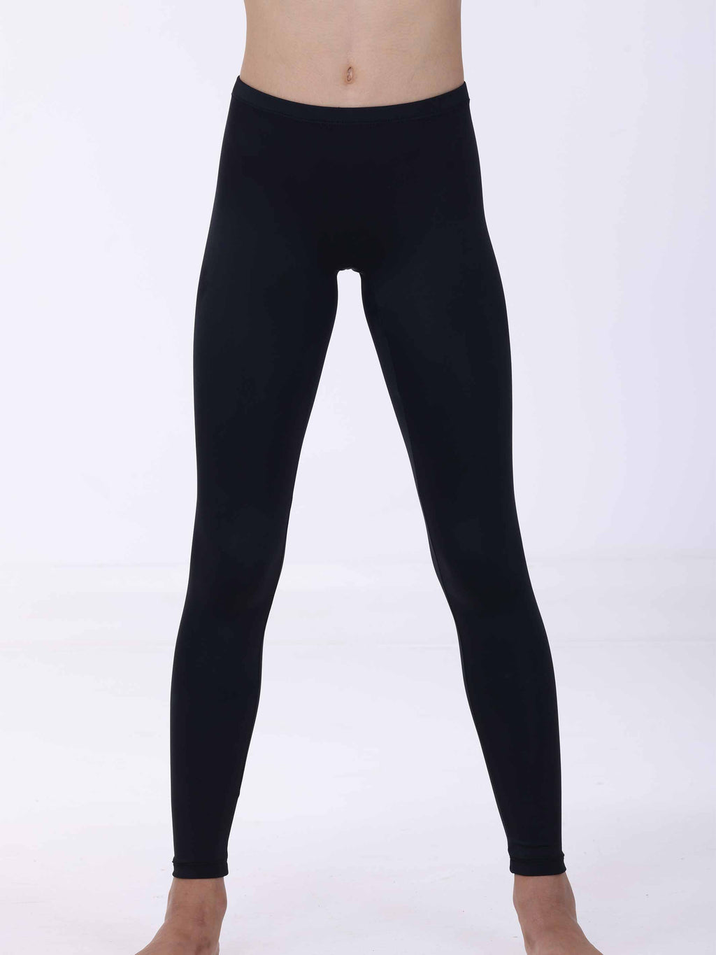 Black leggings worn by a person on a white background