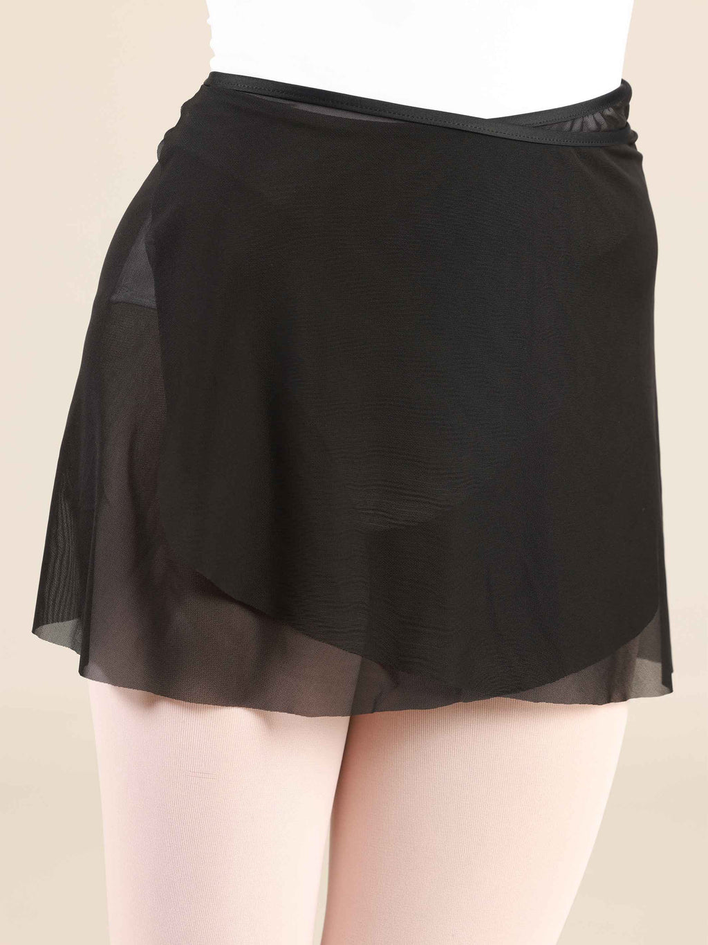Short black ballet wrap skirt