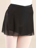 Short black ballet wrap skirt