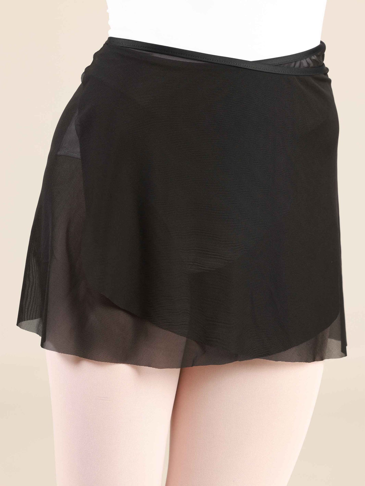Short black ballet wrap skirt