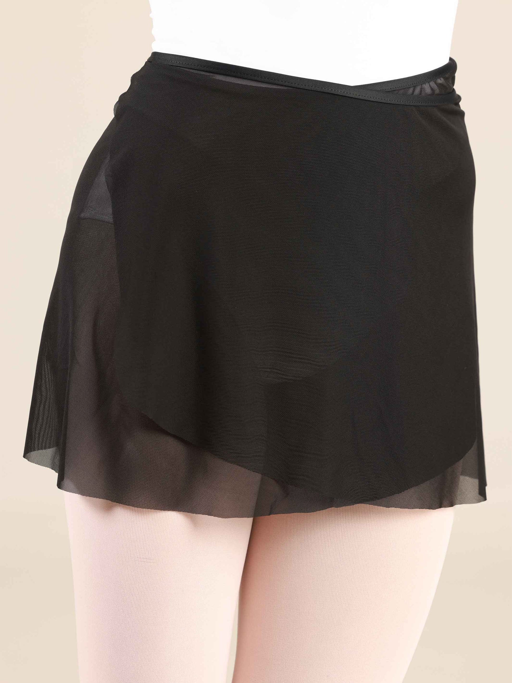 Short black ballet wrap skirt