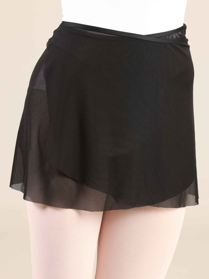 Short black ballet wrap skirt