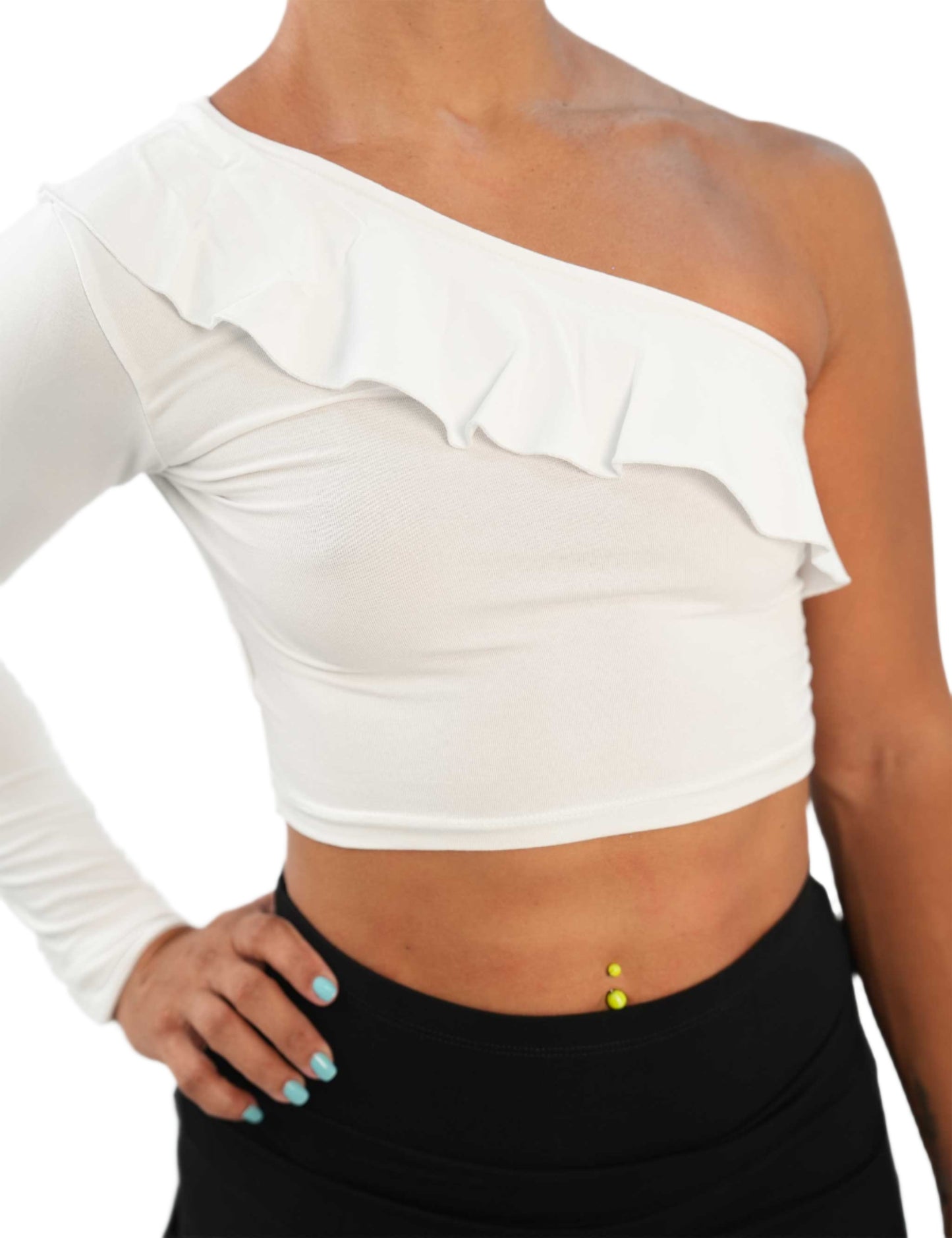 FLOUNCY LATIN DANCE CROP TOP