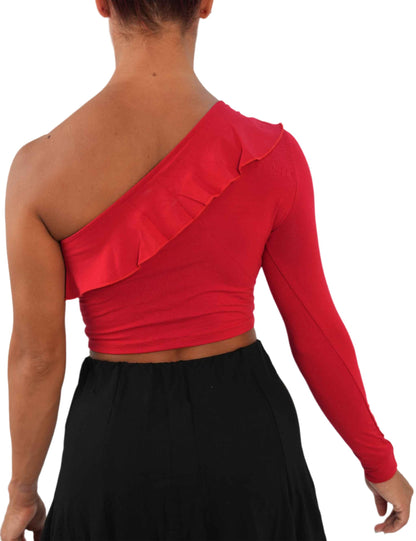 FLOUNCY LATIN DANCE CROP TOP