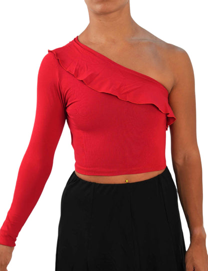 FLOUNCY LATIN DANCE CROP TOP