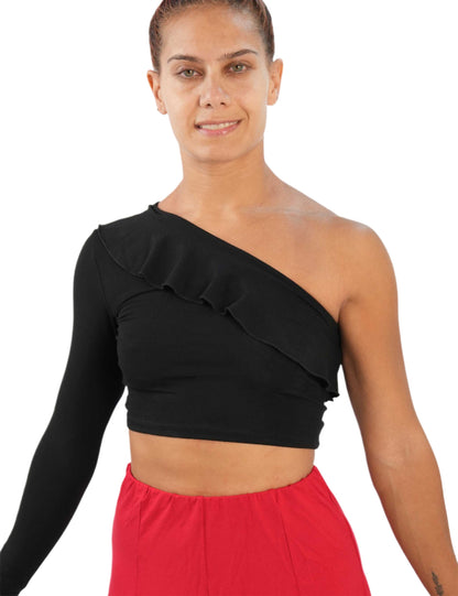 FLOUNCY LATIN DANCE CROP TOP