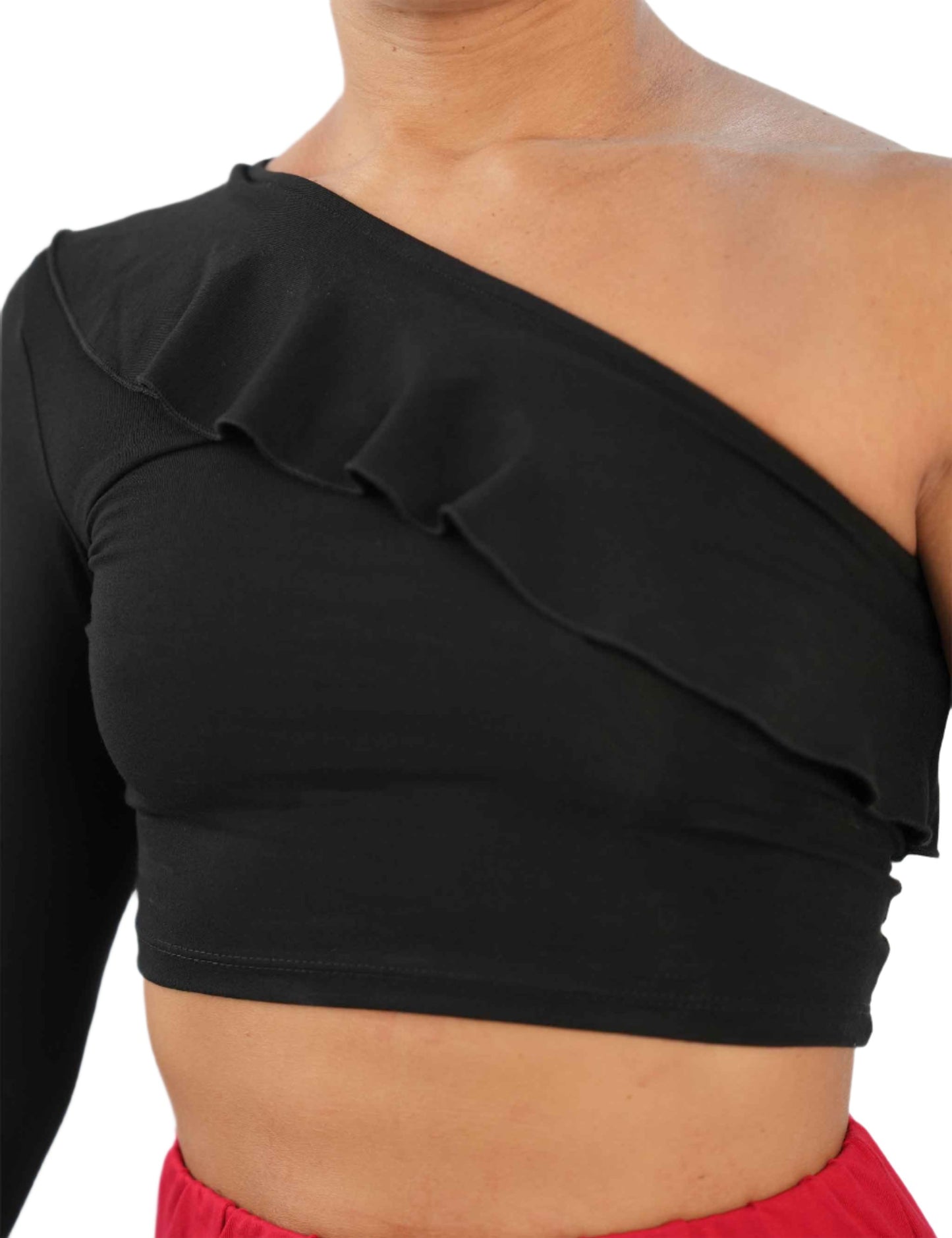 FLOUNCY LATIN DANCE CROP TOP