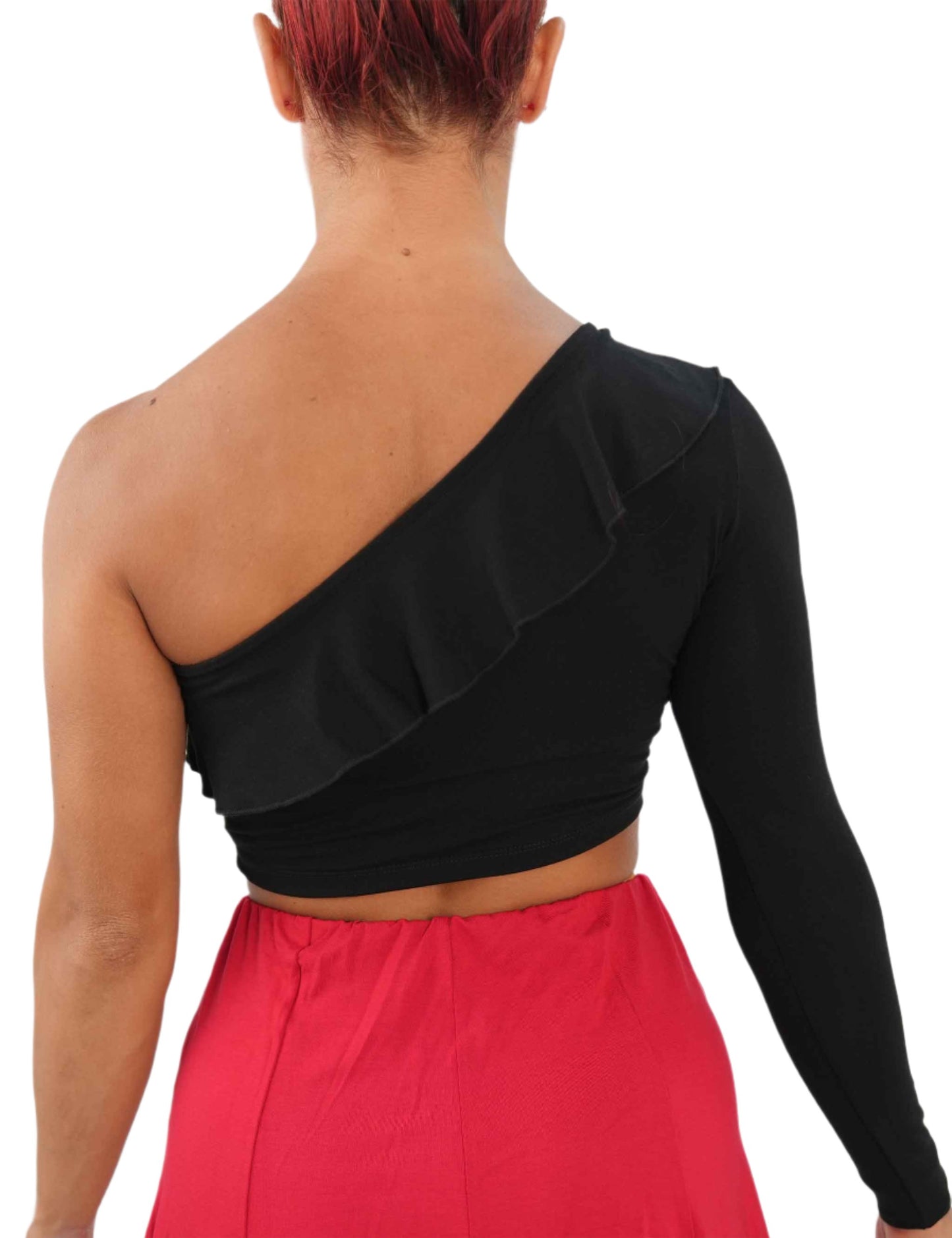 FLOUNCY LATIN DANCE CROP TOP