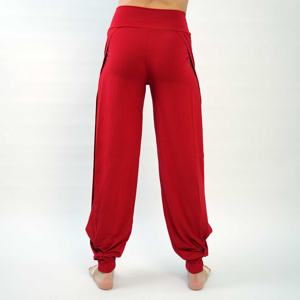 red jazz pants on a white background