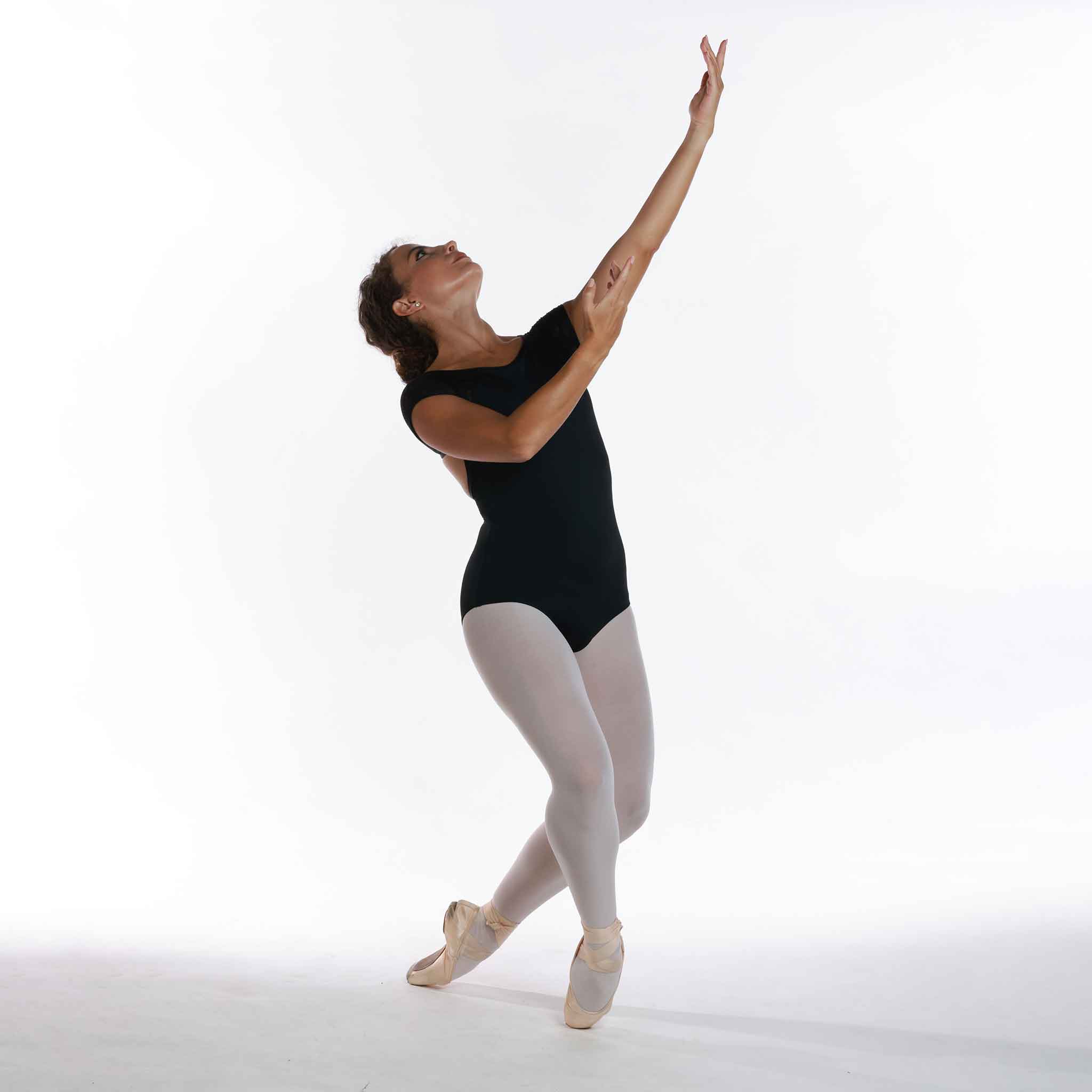 Justaucorps de danse classique en dentelle à manches courtes pour adulte