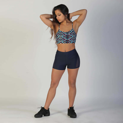 active short with side mesh navy