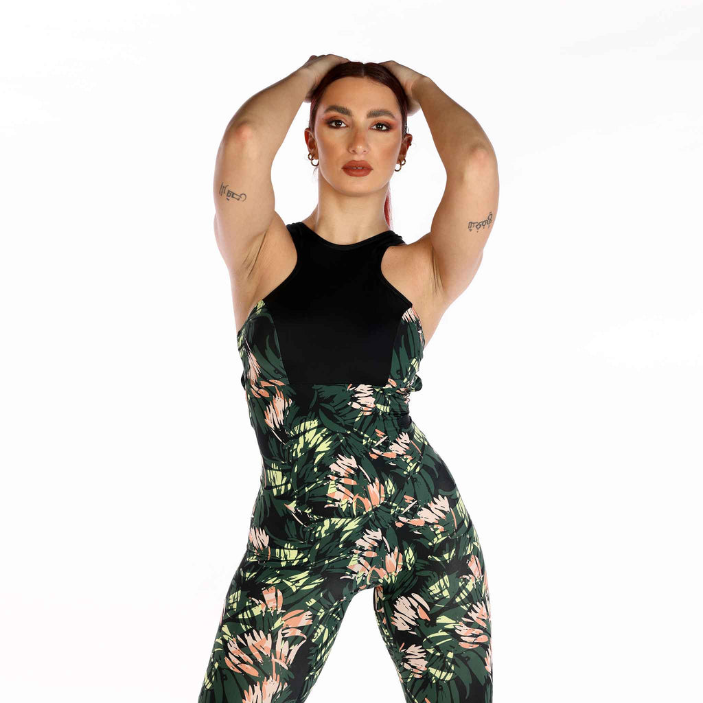 unitard bodysuit printed and black