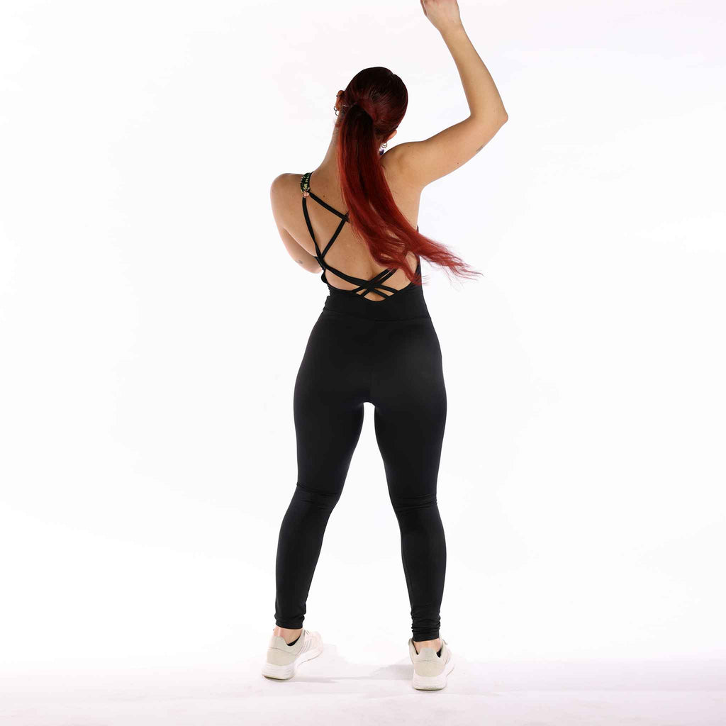 unitard bodysuit printed and black